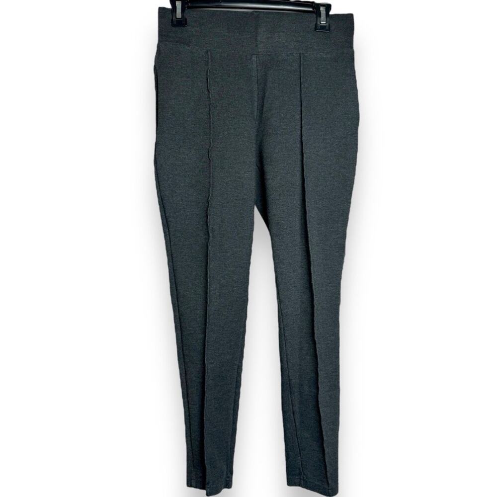 Seven7 Ponte Leggings Grey Pintuck Size Medium High Waisted Stretch Pants